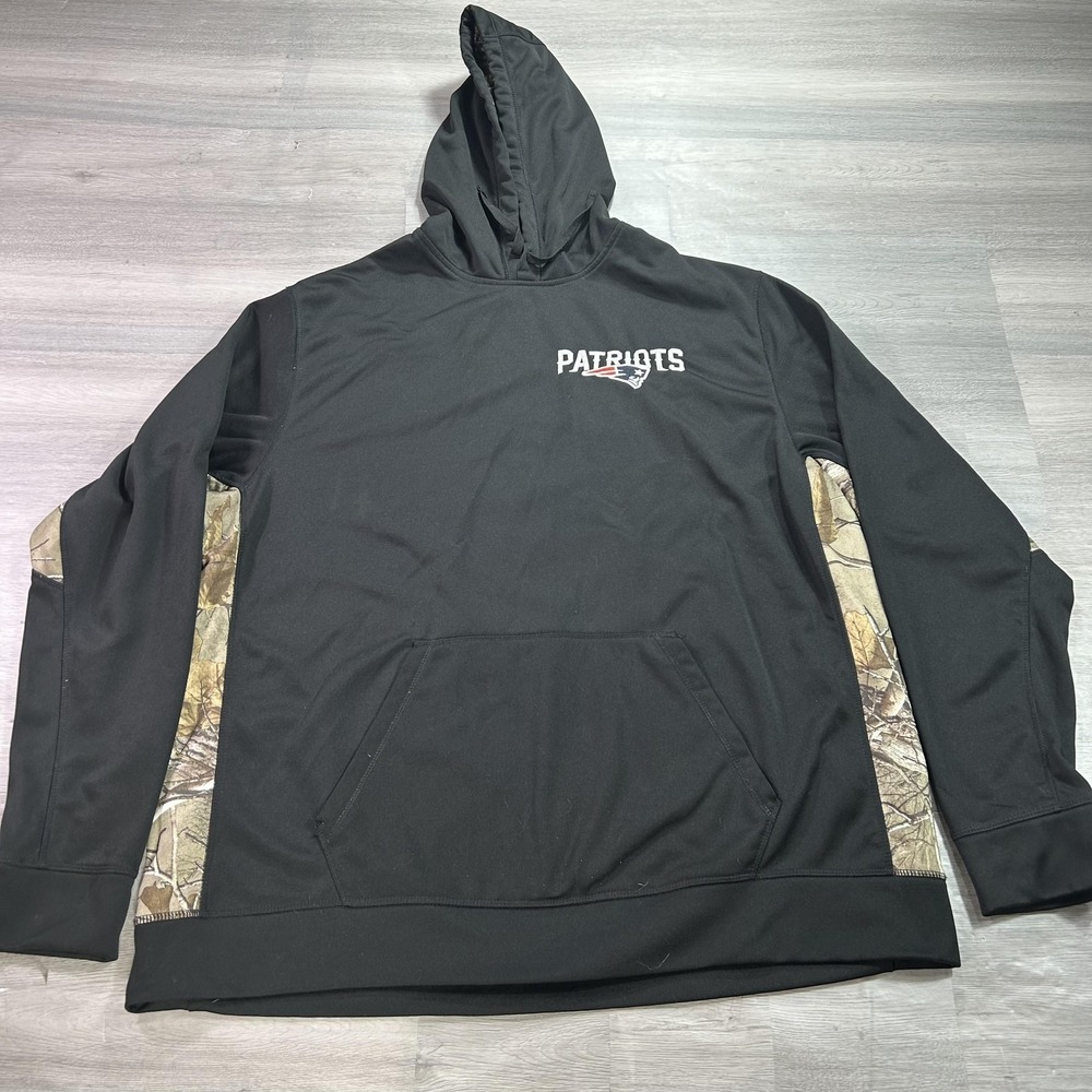 New England Patriots Hoodie Mens 2XL Black NFL Football Dunbrooke Sweatshirt